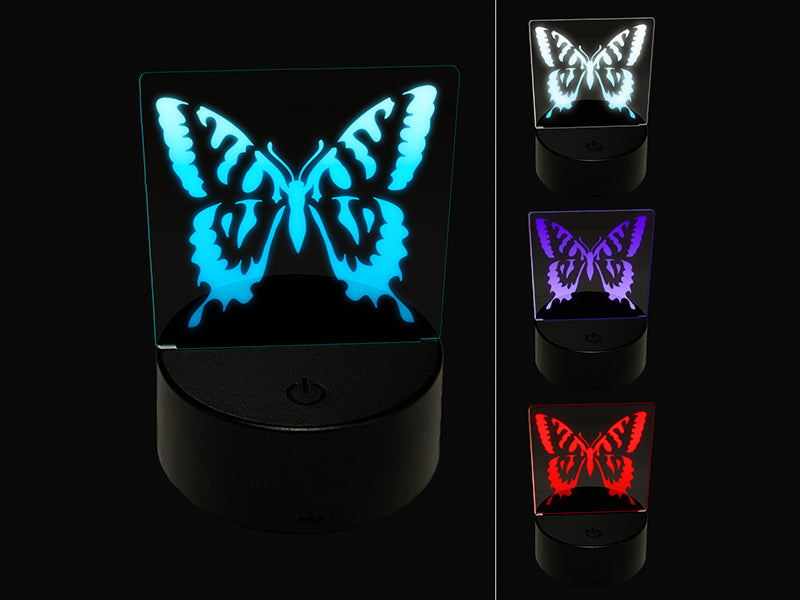 Tiger Swallowtail Butterfly Insect Bug 3D Illusion LED Night Light Sign Nightstand Desk Lamp