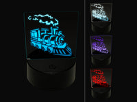 Train Steam Engine Locomotive Transportation Vehicle 3D Illusion LED Night Light Sign Nightstand Desk Lamp