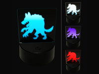 Werewolf Monster Wolf Man Silhouette Halloween 3D Illusion LED Night Light Sign Nightstand Desk Lamp