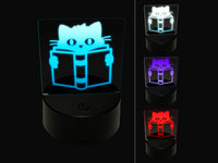 Cat Reading Book 3D Illusion LED Night Light Sign Nightstand Desk Lamp