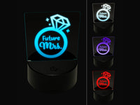 Future Mrs. Engagement Ring Wedding 3D Illusion LED Night Light Sign Nightstand Desk Lamp