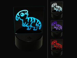 Chibi Parasaurolophus Dinosaur 3D Illusion LED Night Light Sign Nightstand Desk Lamp