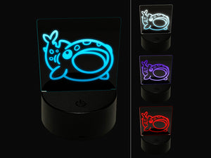 Fascinating Whale Shark with Open Mouth 3D Illusion LED Night Light Sign Nightstand Desk Lamp