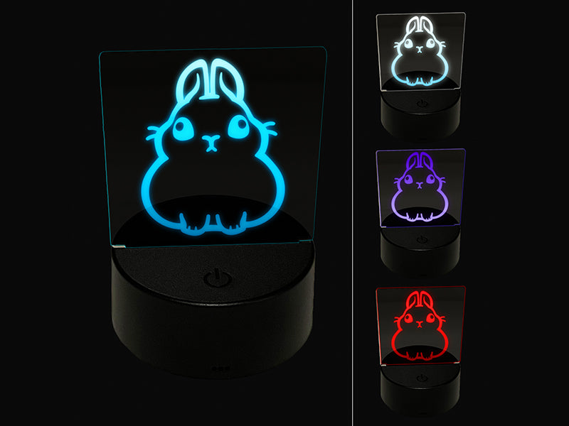 Pygmy Rabbit Bunny Cute 3D Illusion LED Night Light Sign Nightstand Desk Lamp