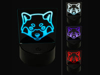 Red Panda Face 3D Illusion LED Night Light Sign Nightstand Desk Lamp