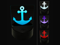 Ship Anchor Nautical 3D Illusion LED Night Light Sign Nightstand Desk Lamp