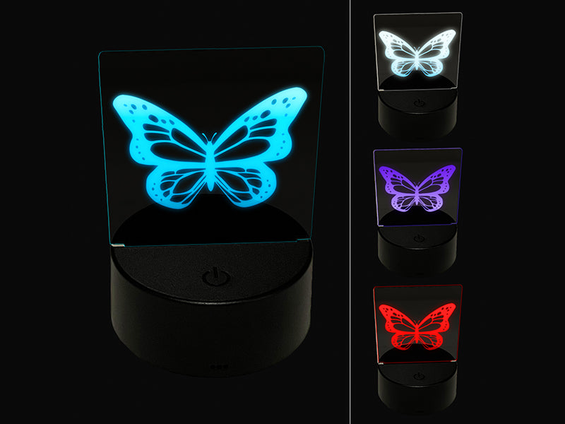 Pretty Monarch Butterfly 3D Illusion LED Night Light Sign Nightstand Desk Lamp