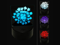 Queen Anne's Lace Flower Silhouette Doodle Sketch 3D Illusion LED Night Light Sign Nightstand Desk Lamp