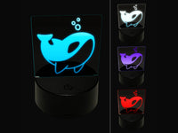 Sweet Kawaii Chibi Killer Whale 3D Illusion LED Night Light Sign Nightstand Desk Lamp