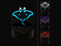 Sweet Kawaii Chibi Manta Ray 3D Illusion LED Night Light Sign Nightstand Desk Lamp