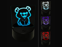 Cute Baby Bear Cub Sitting 3D Illusion LED Night Light Sign Nightstand Desk Lamp