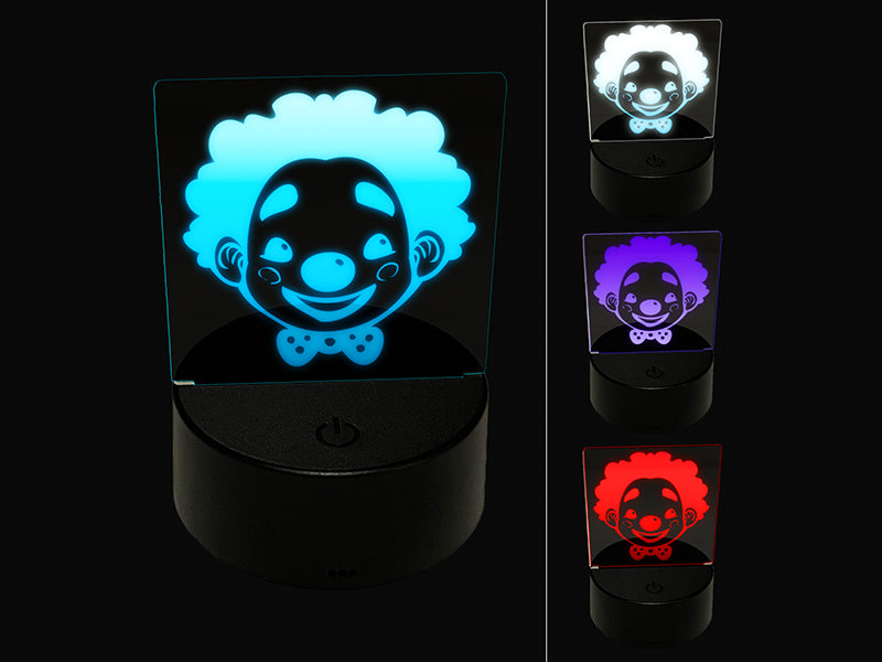 Cute Chibi Circus Party Clown Child Kid 3D Illusion LED Night Light Sign Nightstand Desk Lamp