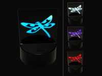 Flying Dragonfly with Spotted Wings Insect Darter 3D Illusion LED Night Light Sign Nightstand Desk Lamp