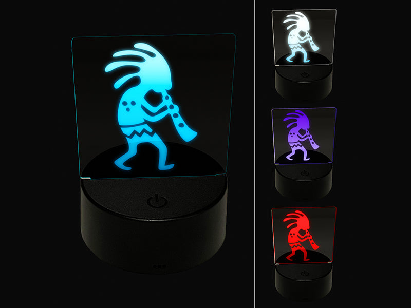 Kokopelli Southwest Native American Fertility Deity 3D Illusion LED Night Light Sign Nightstand Desk Lamp