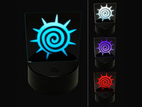 Southwest Native American Swirl Sun 3D Illusion LED Night Light Sign Nightstand Desk Lamp