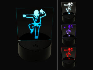 Kung Fu Martial Arts Hang Stance Karate Gi 3D Illusion LED Night Light Sign Nightstand Desk Lamp