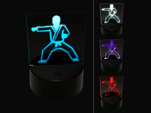 Kung Fu Martial Arts Rider Stance Karate Gi 3D Illusion LED Night Light Sign Nightstand Desk Lamp