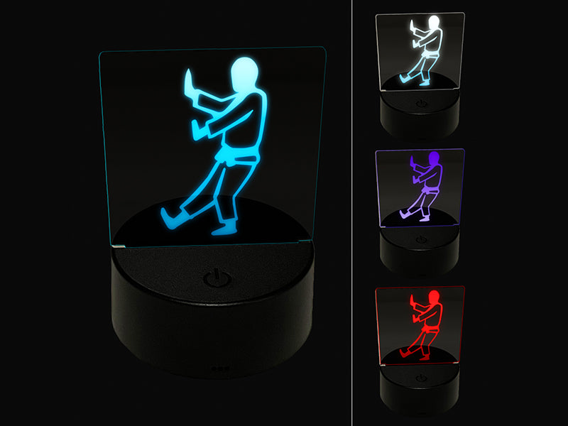 Kung Fu Martial Arts Tai Chi Stance Karate Gi 3D Illusion LED Night Light Sign Nightstand Desk Lamp