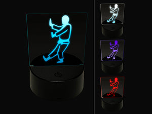 Kung Fu Martial Arts Tai Chi Stance Karate Gi 3D Illusion LED Night Light Sign Nightstand Desk Lamp