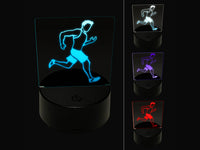 Running Man Fitness Exercise Marathon Workout Jogging Track and Field 3D Illusion LED Night Light Sign Nightstand Lamp