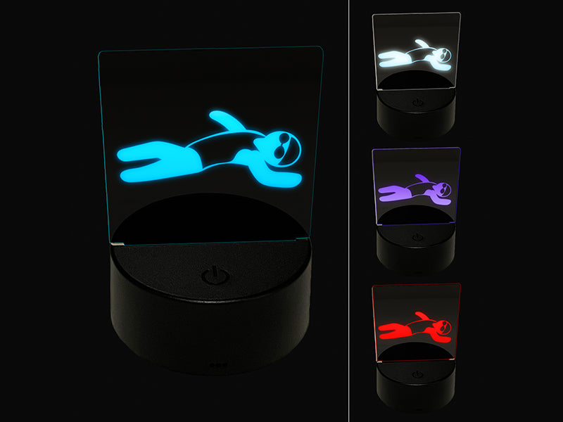 Swimming Swimmer Backstroke 3D Illusion LED Night Light Sign Nightstand Desk Lamp