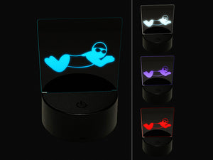 Swimming Swimmer Breaststroke 3D Illusion LED Night Light Sign Nightstand Desk Lamp