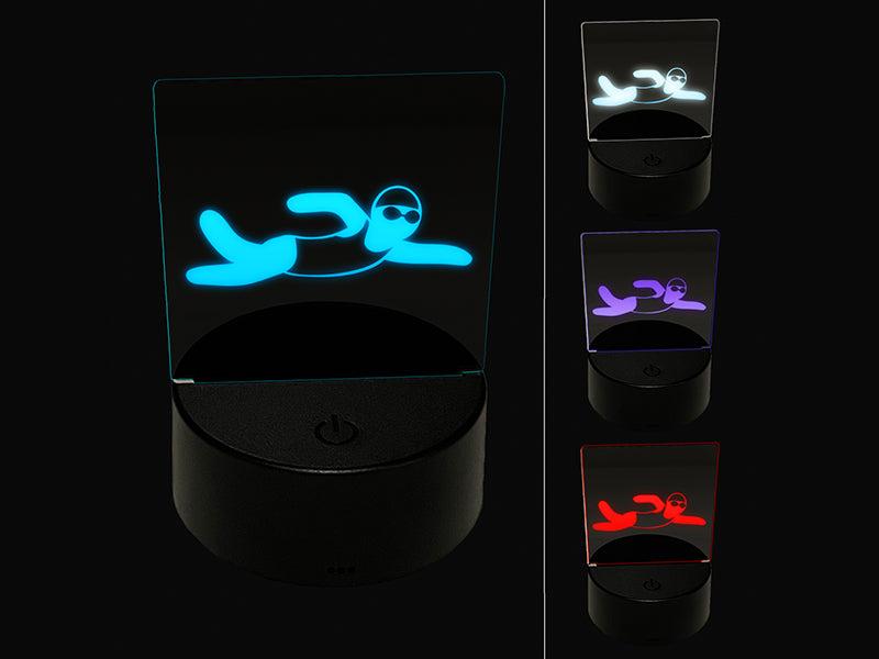 Swimming Swimmer Freestyle Stroke Front Crawl 3D Illusion LED Night Light Sign Nightstand Desk Lamp