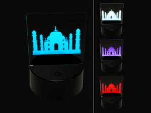 Taj Mahal Agra India Landmark Silhouette 3D Illusion LED Night Light Sign Nightstand Desk Lamp