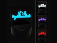 Two Person Canoe Team Water Boat with Paddle 3D Illusion LED Night Light Sign Nightstand Desk Lamp