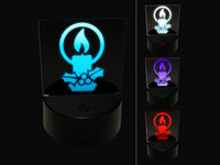 Christmas Candle 3D Illusion LED Night Light Sign Nightstand Desk Lamp