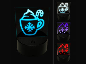 Christmas Hot Cocoa 3D Illusion LED Night Light Sign Nightstand Desk Lamp