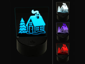 Christmas Winter House 3D Illusion LED Night Light Sign Nightstand Desk Lamp