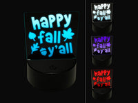 Happy Fall Y'all 3D Illusion LED Night Light Sign Nightstand Desk Lamp