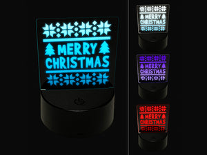 Merry Christmas Sweater Style 3D Illusion LED Night Light Sign Nightstand Desk Lamp