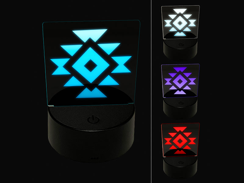 Southwest Pattern Shape 3D Illusion LED Night Light Sign Nightstand Desk Lamp