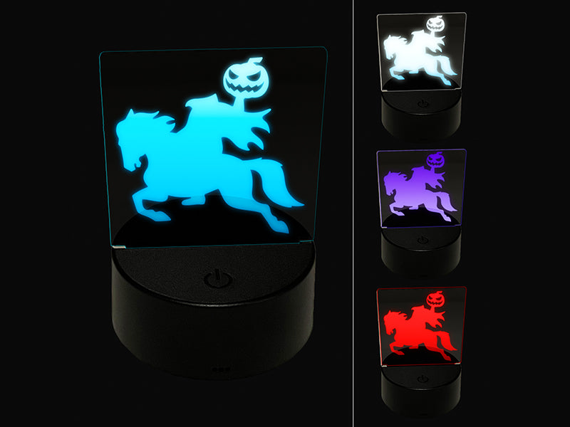 Headless Horseman Halloween 3D Illusion LED Night Light Sign Nightstand Desk Lamp