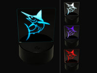 Jumping Marlin Fish 3D Illusion LED Night Light Sign Nightstand Desk Lamp