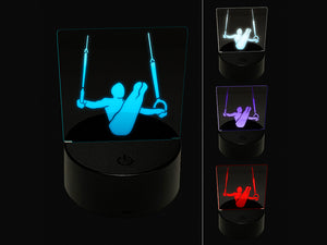 Still Rings Artistic Gymnastics 3D Illusion LED Night Light Sign Nightstand Desk Lamp