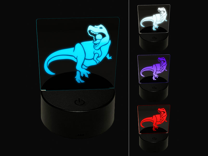 Tyrannosaurus Rex Dinosaur Roaring 3D Illusion LED Night Light Sign Nightstand Desk Lamp