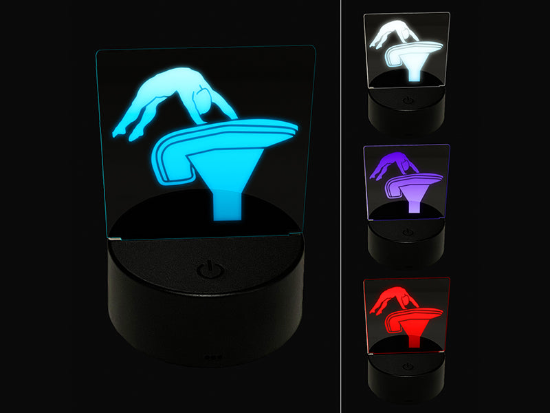 Vault Artistic Gymnastics 3D Illusion LED Night Light Sign Nightstand Desk Lamp