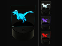 Velociraptor Dinosaur Running 3D Illusion LED Night Light Sign Nightstand Desk Lamp