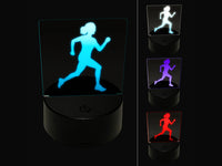 Woman Running Marathon Cardio Exercise 3D Illusion LED Night Light Sign Nightstand Desk Lamp