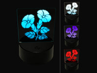 Morning Glory Flowers 3D Illusion LED Night Light Sign Nightstand Desk Lamp