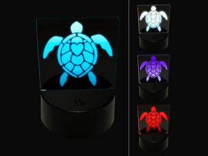 Sea Turtle Heart in Shell 3D Illusion LED Night Light Sign Nightstand Desk Lamp