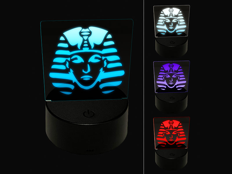 Ancient Egyptian Pharaoh with Crown 3D Illusion LED Night Light Sign Nightstand Desk Lamp