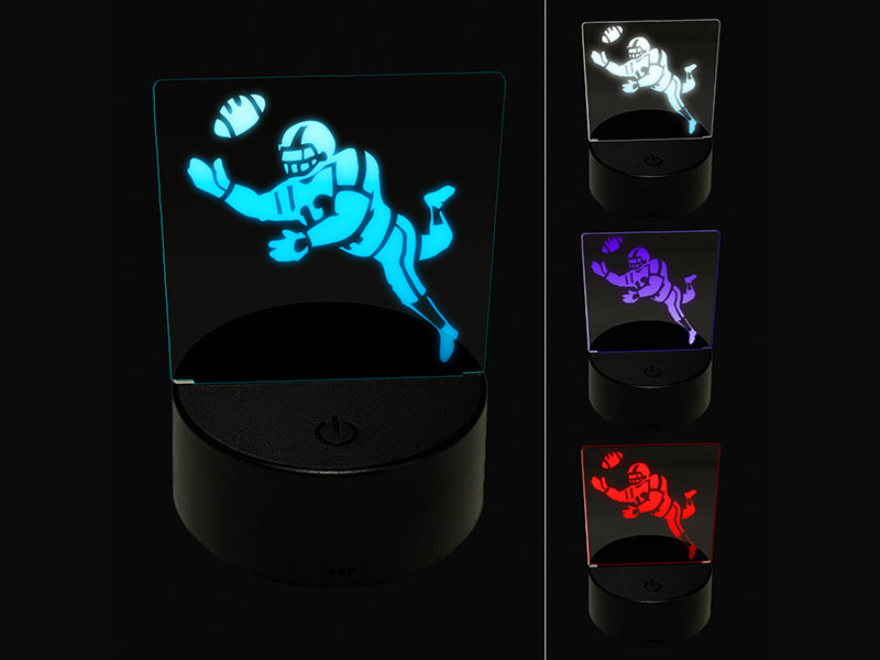 Cartoon American Football Catching Ball 3D Illusion LED Night Light Sign Nightstand Desk Lamp