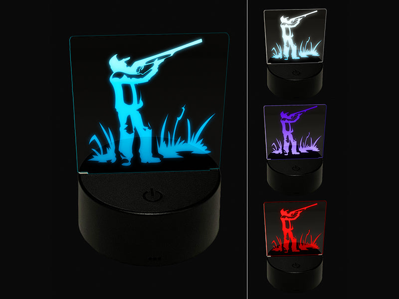 Duck Hunter with Hunting Rifle 3D Illusion LED Night Light Sign Nightstand Desk Lamp