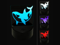 Orca Killer Whale Swimming 3D Illusion LED Night Light Sign Nightstand Desk Lamp