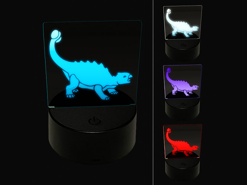 Ankylosaurus Dinosaur 3D Illusion LED Night Light Sign Nightstand Desk Lamp