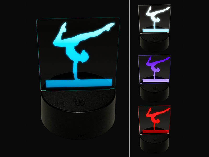 Balance Beam Artistic Gymnastics 3D Illusion LED Night Light Sign Nightstand Desk Lamp